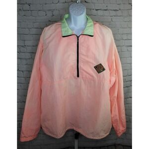 Vintage Gotcha Windbreaker Quarter-Zip Lightweight Jacket Neon Pink Size 2XL